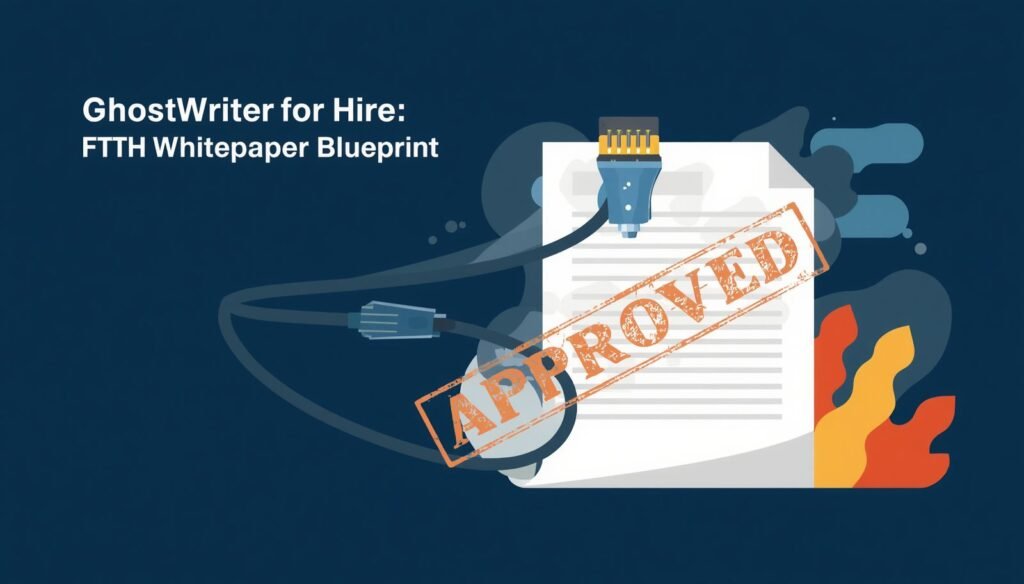 Telecom whitepaper ghostwriter for hire — FTTH vendor content that reaches CFO and procurement decision-makers