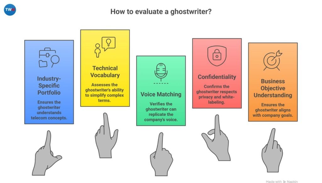 How to evaluate a ghostwriter industry specialist — vetting guide for telecom and FTTH executives