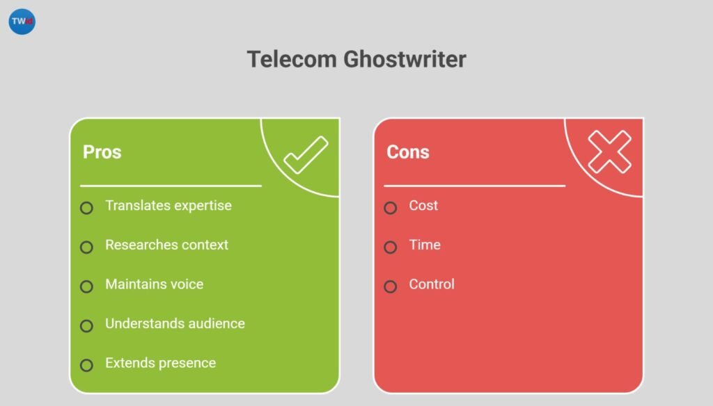 Pro Cons specialized telecom ghostwriter for Telecommunication Industry